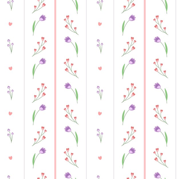 Plik wektorowy Ładny wiosenny bezszwowy wektorowy wzór z kwiatami