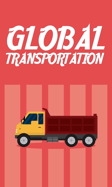 Ładunek Ciężarowego Globalnego Transportu Wektorowy Ilustracyjny Graficzny Projekt