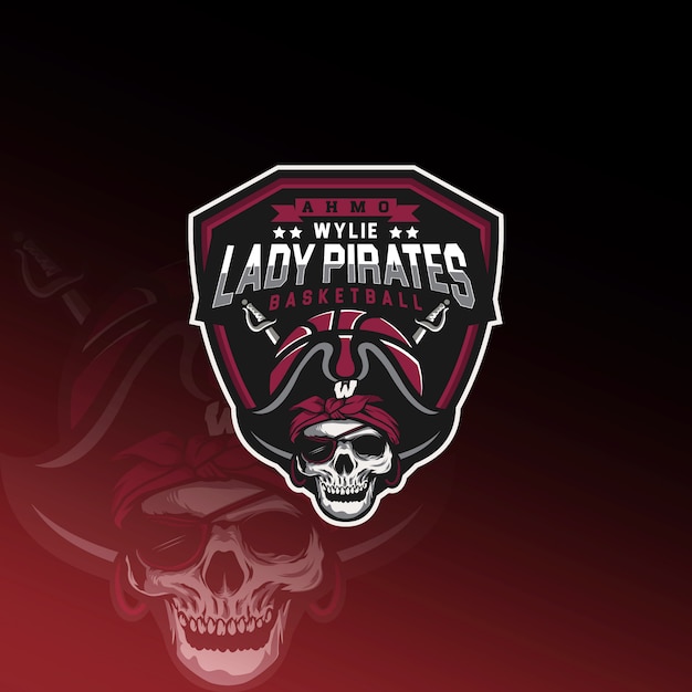 Plik wektorowy lady pirates basketball logo e sport