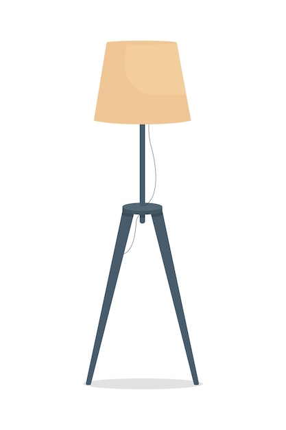 Plik wektorowy lampa podłogowa do salonu pół płaski kolor obiektu wektorowego