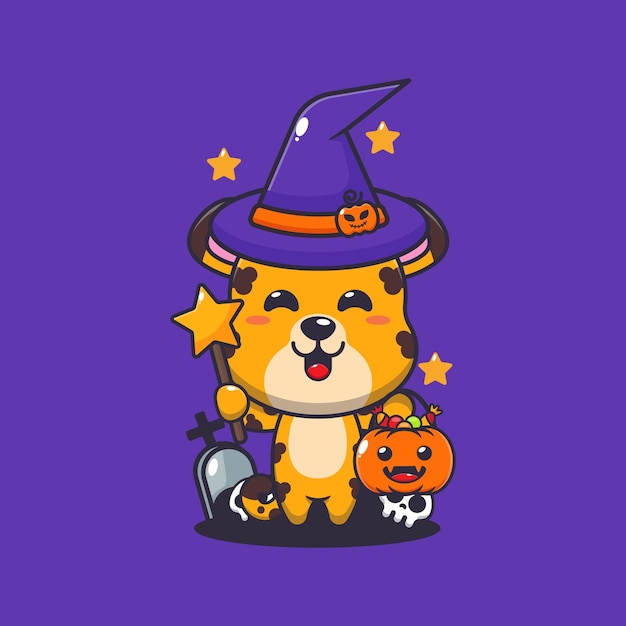 Lampart czarownica w dzień Halloween