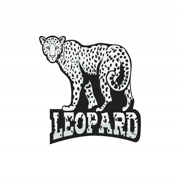Lampart Wektorowy Projekt Maskotki Logo Ilustracyjny Emblemat Odizolowywający