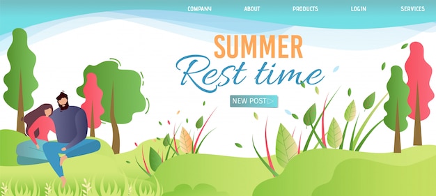 Landing Page Advertising Summer Rest Time On Nature