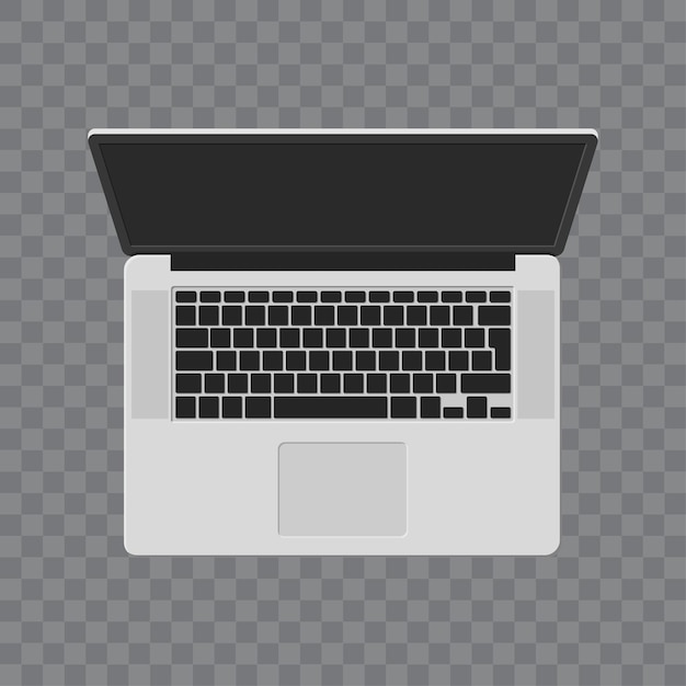 Laptop do maketowania pustego ekranu izolowanego na przejrzystej ilustracji wektorowej tła