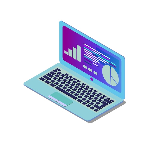 Laptop Izometryczny Ilustracja Wektorowa Stworzona Dla Aplikacji Mobilnej Web Decor Drukuj Produkty Na Białym Tle Eps