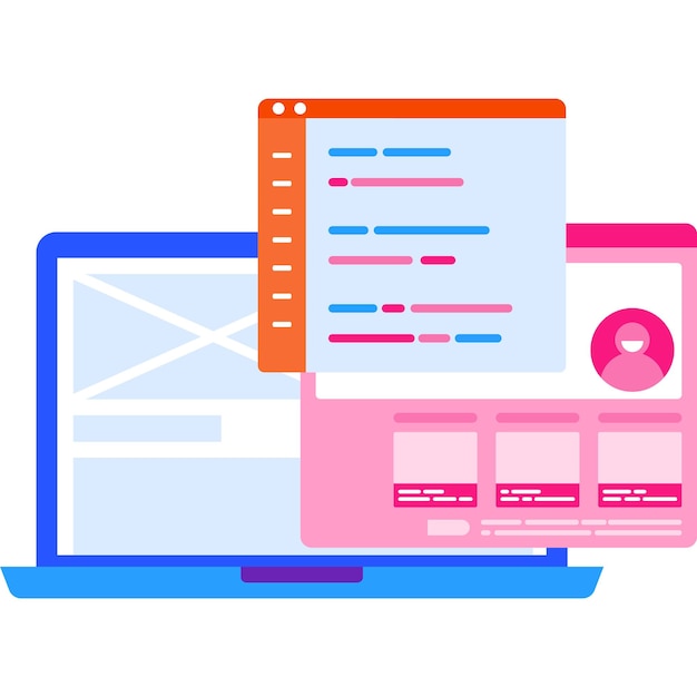 Laptop makieta wektor ikona Szablon strony internetowej na ekranie komputera Responsywne projektowanie interfejsu użytkownika Tworzenie stron internetowych