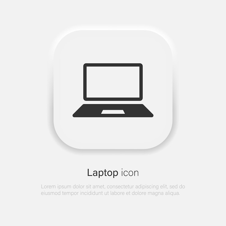 Laptop wektor ikona Notebook cyfrowy symbol urządzenia w stylu neumorfizmu Wektor EPS 10