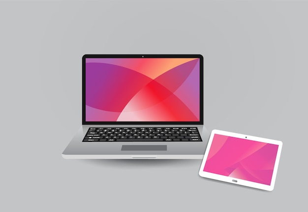 Laptop Z Ekranem Gradient Z Vector Design