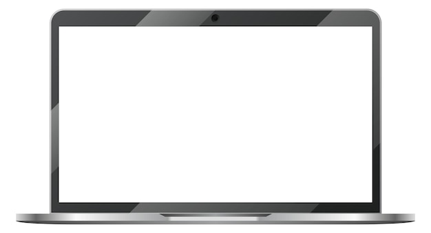 Plik wektorowy laptop z pustym białym ekranem szablon wyświetlacza komputera izolowany na białym tle
