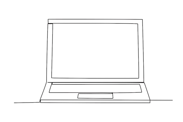 Laptop znajduje się w celu utworzenia kąta prostego Kąty oneline rysunek