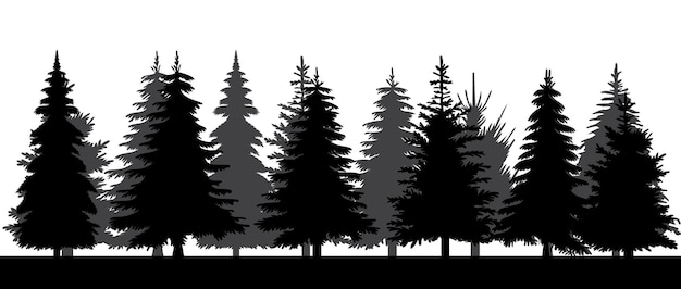 Plik wektorowy las czarna sylwetka projekt na białym tle wektor