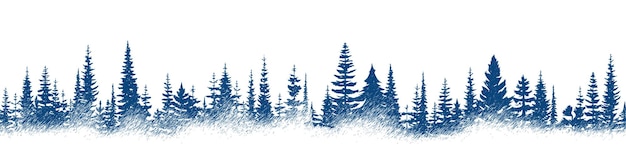 Plik wektorowy las w mgle imitacja szkicu wektorowego rysunku ołówkiem wyizolowany