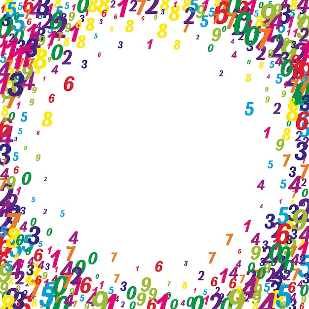 Plik wektorowy latające kolorowe cyfry i liczby matematyka szkolna