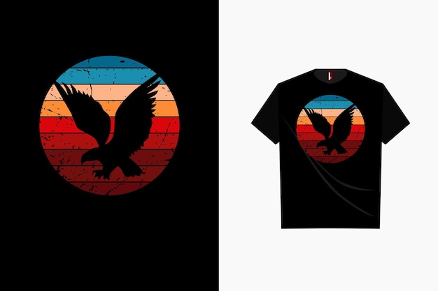 Latający Hawk W Stylu Retro T Shirt