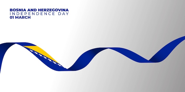 Latający Projekt Banera Bośni I Hercegowiny Na Projekt Dnia Niepodległości Bośni I Hercegowiny