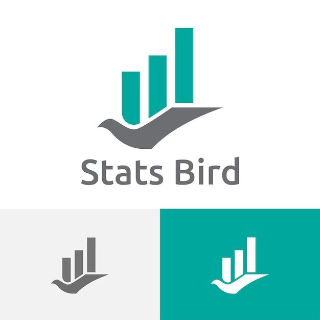 Latający Ptak Inwestowanie Biznes Finansowy Wykres Słupkowy Logo
