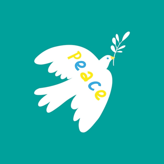 Latający ptak jako symbol pokoju Powstrzymać wojnę i atak militarny na Ukrainie