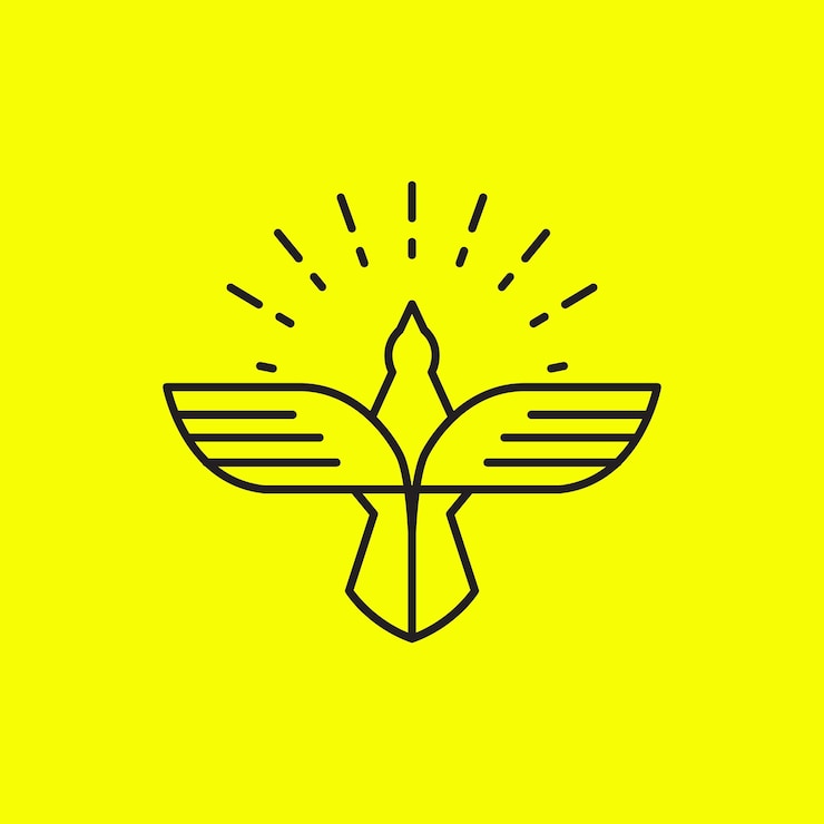 latający ptak wolność linia pokoju wektor projektowania logo