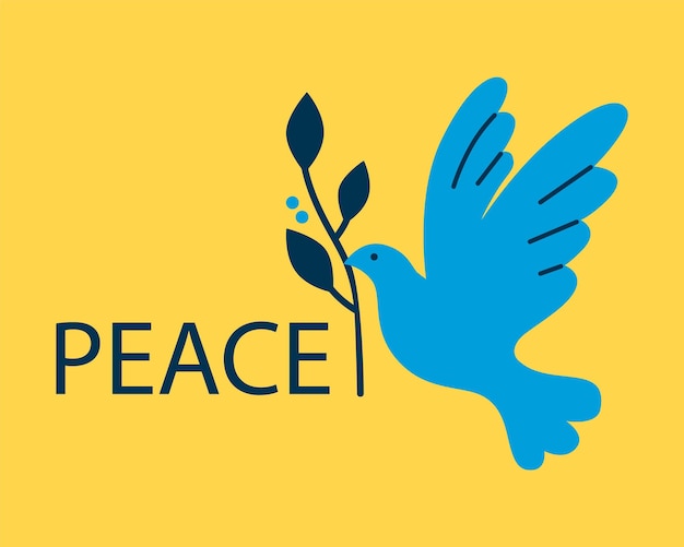 Latający Ptak Z Gałązką Dove Of Peace I Miłość Wolność Bez Koncepcji Wojny