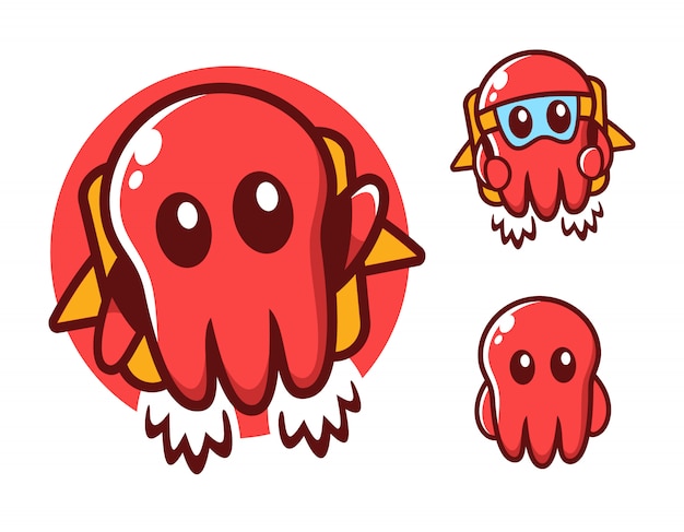 latający szablon projektu logo Octopus
