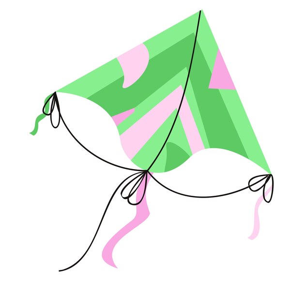 Latawiec ikona w stylu doodle ilustracji wektorowych