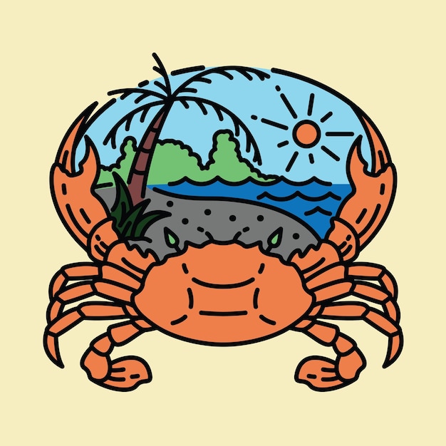 Lato I Krab Graficzny Ilustracja Wektor Sztuka Tshirt Projekt