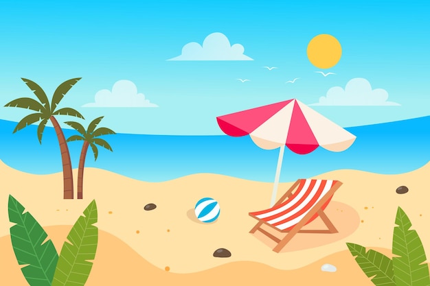 Lato na plaży z palmami