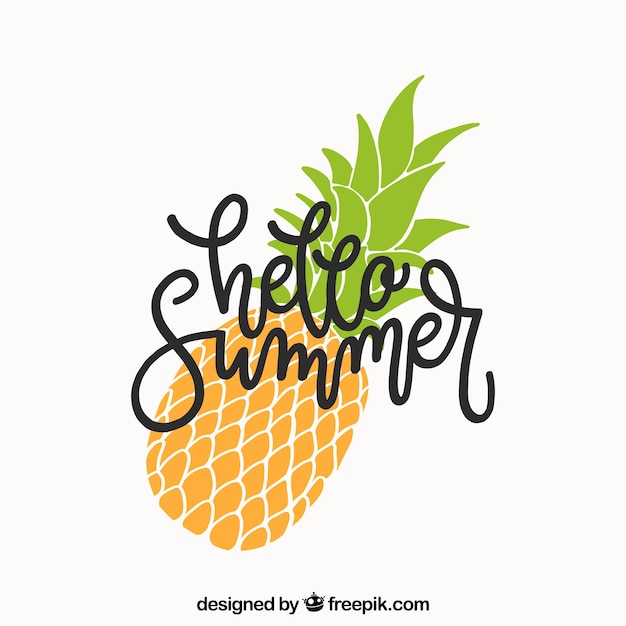 Lato Tło Z Napisem I Ananasem