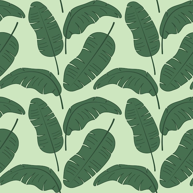 Lato Tropikalny bezszwowy wzór Zielony banan Liście palmowe tło Egzotyczne rośliny ilustracji wektorowych