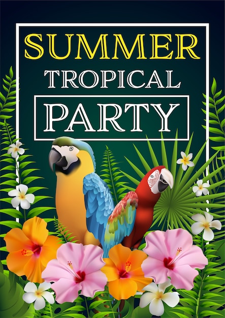 Lato tropikalny plakat party