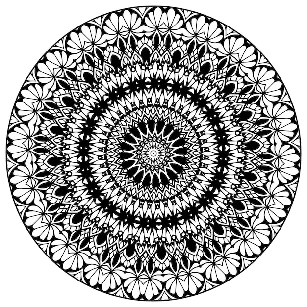 Łatwa Mandala, Proste Kwiaty Mandale Kolorowanki Na Białym Tle. Streszczenie Mandali