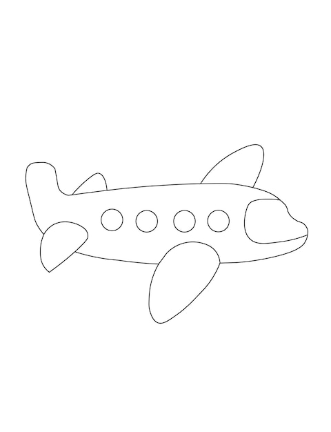 Plik wektorowy Łatwa strona do kolorowania samolotów wektorowych dla dzieci