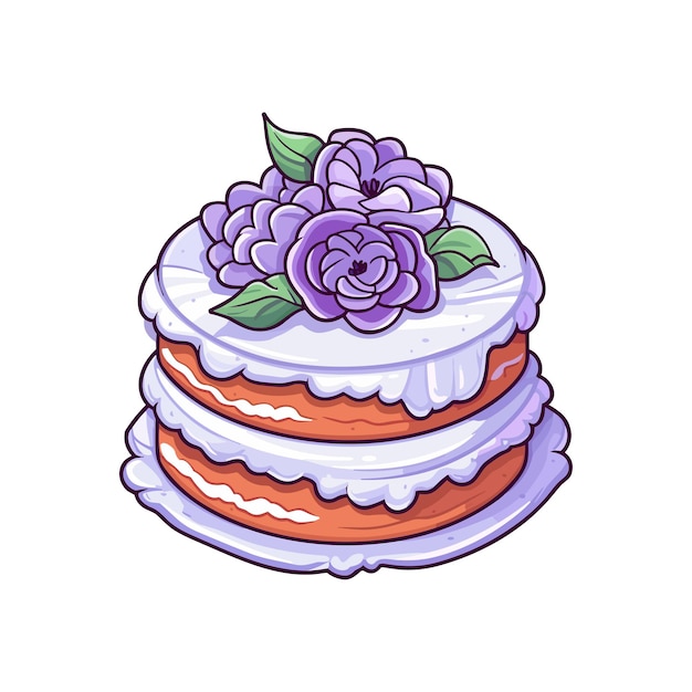 Plik wektorowy lavender, earl grey, cake sticker, cool colors i kawaii clipart - ilustracja