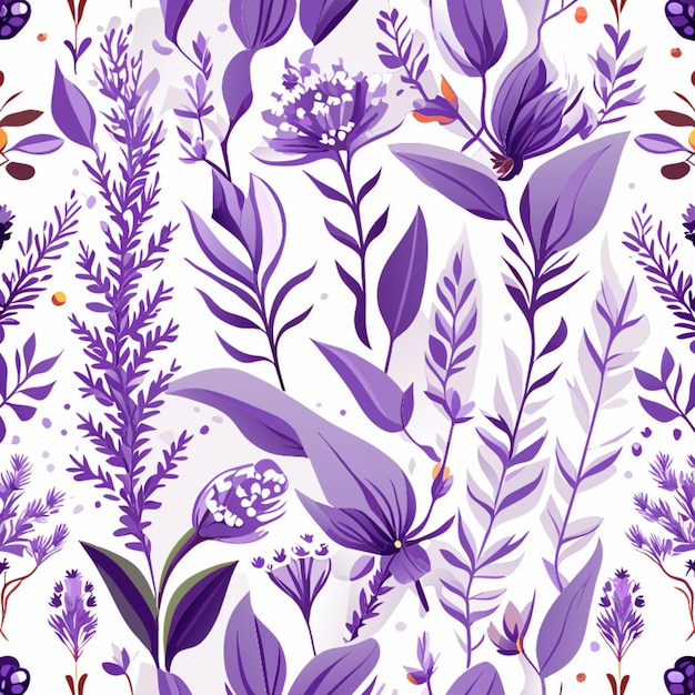 Lavender Zioła Vintage Akwarel Wektor Białego Tła Clipart Bezszwodowe Wzory Powtarzające Się Patter