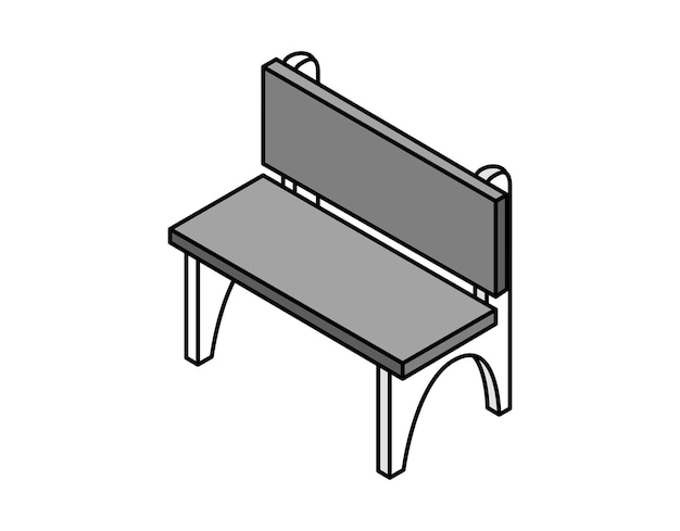 Plik wektorowy Ława izometryczna ikona projektu wektor ilustracja sieci web 3d kolorowa koncepcja