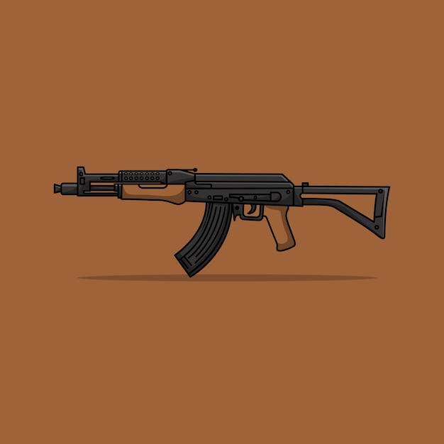 Lct Ak-47 G04 Nv Pistolet Aeg Z Ilustracji Wektorowych Pocisków. Strzał W Głowę. Ilustracja Ikony Broni.