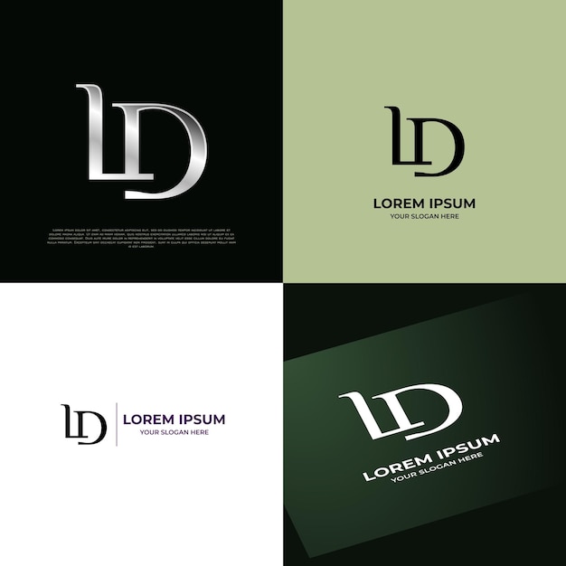 Plik wektorowy ld initial modern typography emblem logo template dla firm