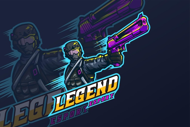 Plik wektorowy legend esport - szablon logo esport