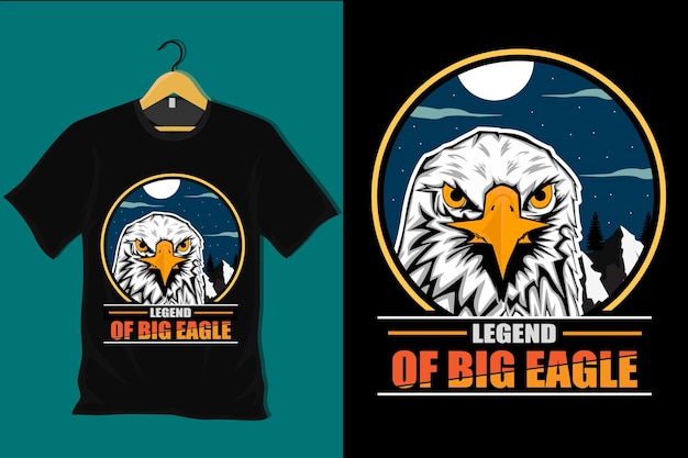 Legend Of Big Eagle Retro Vintage T Shirt Design