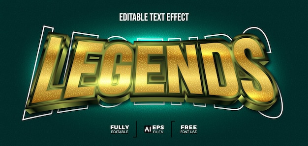 Legendy 3d Edytowalny Efekt Tekstowy