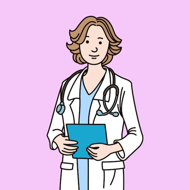 Lekarz kobieta koncepcja opieki zdrowotnej Lekarz trzymający notatkę Mądry lekarz