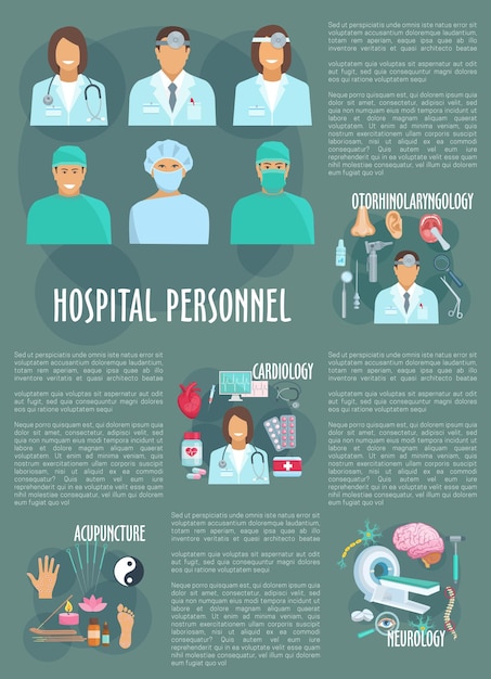 Lekarze medycyny szpital opieki zdrowotnej wektor plakat