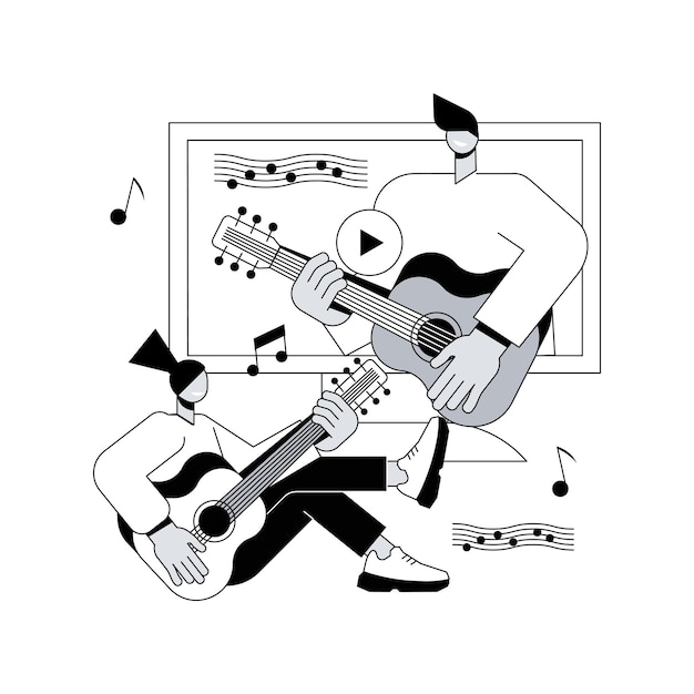 Lekcje muzyki online abstrakcyjna koncepcja ilustracji wektorowych
