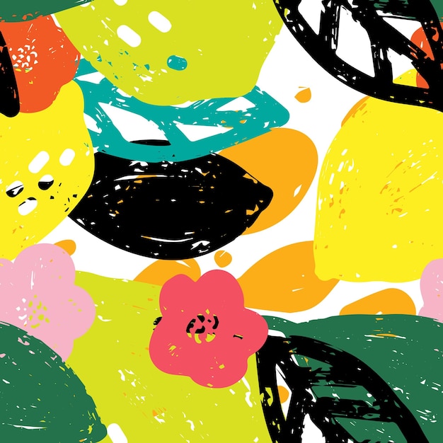 Lemon Abstract grunge tekstura stylizowany wektor relacji wzoru
