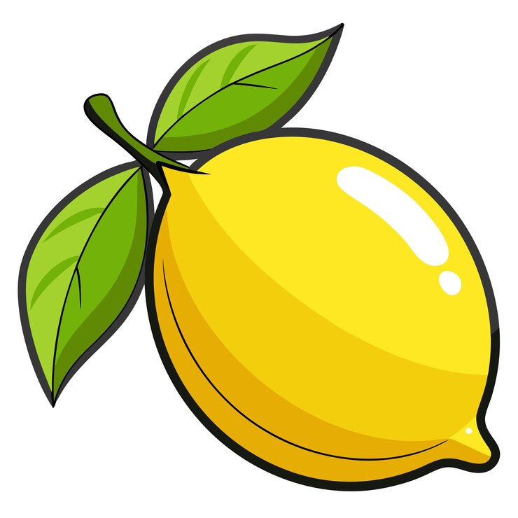 Lemon clip art i Vector Design z białym tłem