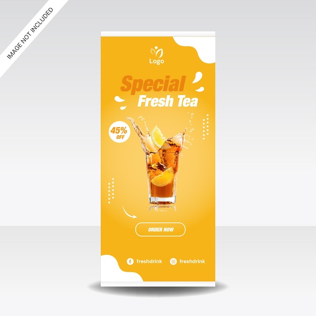 Lemon Tea Roll Up Banner Display Stand Banner