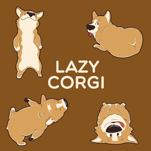 Plik wektorowy leniwy corgi