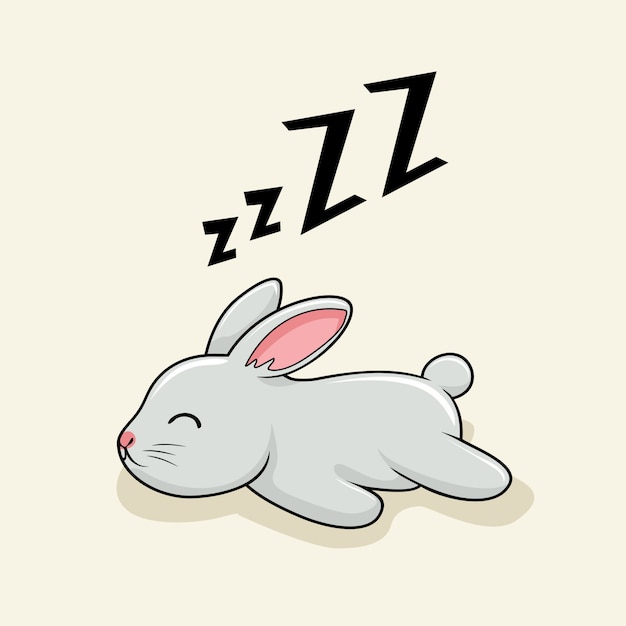 Leniwy Królik Cartoon Bunny Sleep