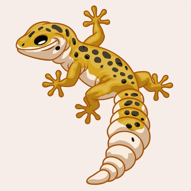 Leopard Gecko W Uroczym Stylu Kreskówek