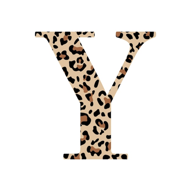 Plik wektorowy leopard letter y luxury monogram wild animal print inicjał